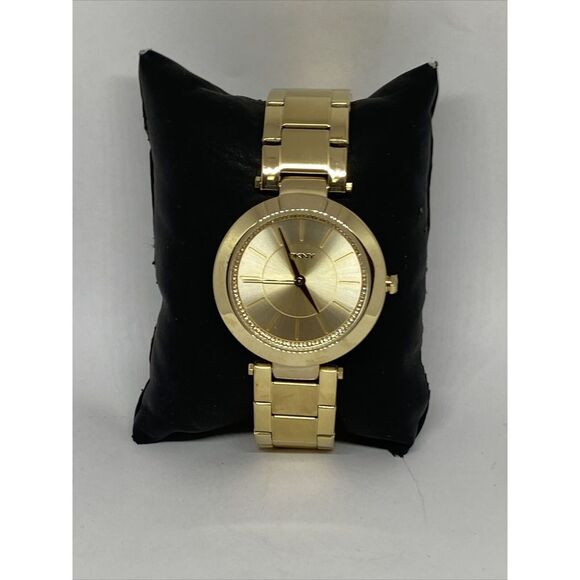 DKNY NY2286 Women Gold Stainless Steel Analog Gold Dial Quartz Wrist Watch UC286 - Picture 1 of 12